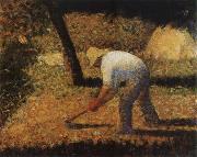 Georges Seurat The Peasant Hoe Soil France oil painting artist